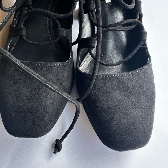 Zara Women’s Basic Black Lace Up Block Heels Booties Boho Witchy Goth Neutral 8 - Picture 12 of 12